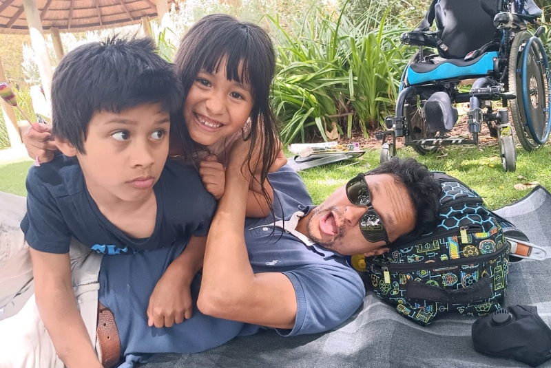 Jerome and his sister and father